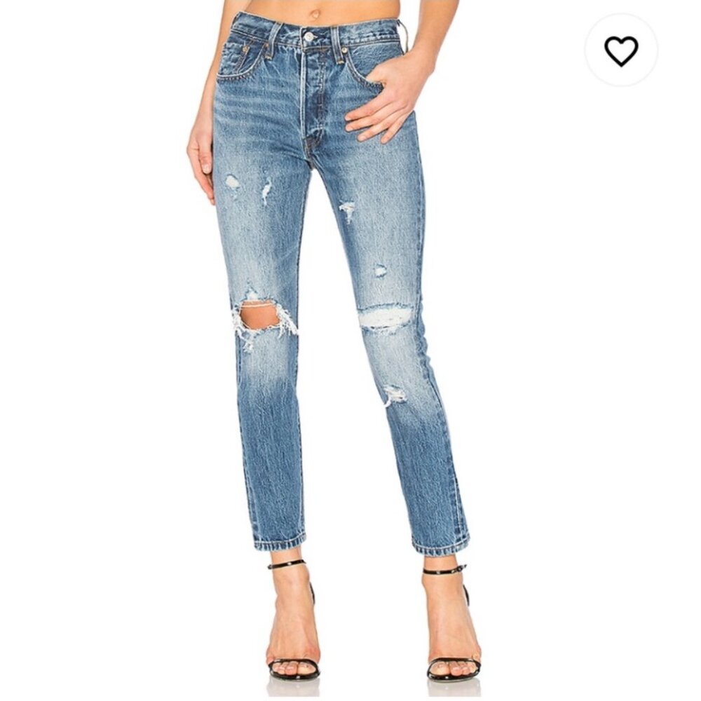 Levi's 501 Skinny- WHITE OAK Cone Selvedge denim! Pacific Ocean wash